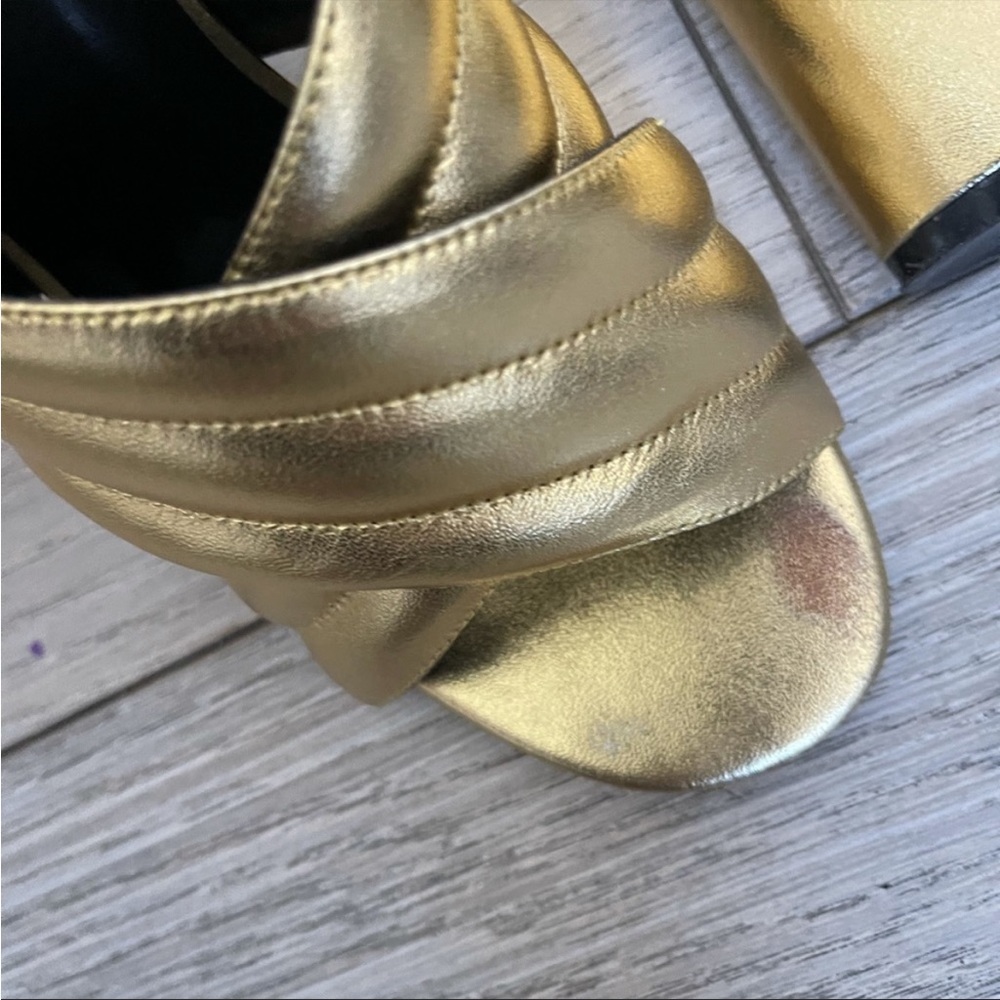 Gold Gucci Webby Mules 38 - Picture 5 of 9